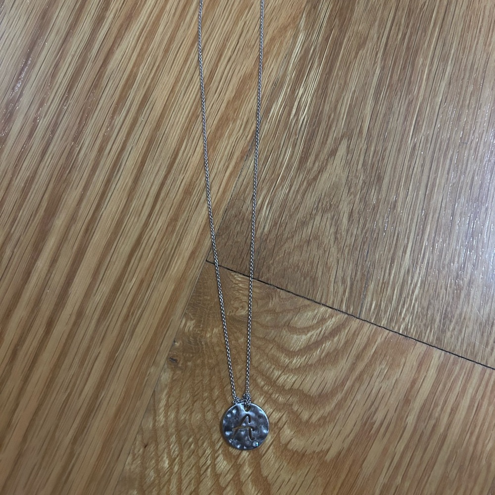Silver “A” Pendant Necklace